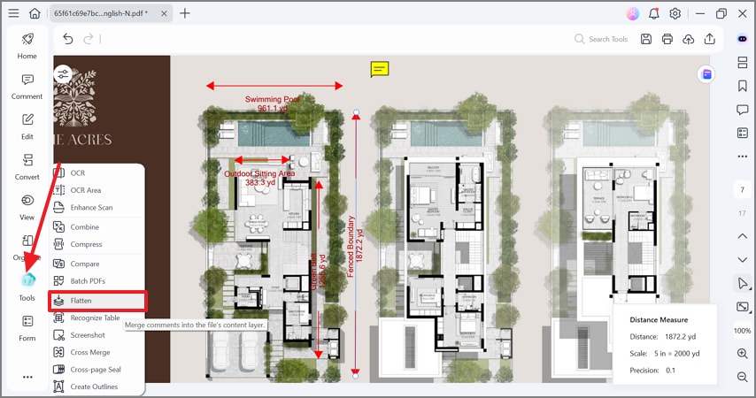 flatten pdf before saving