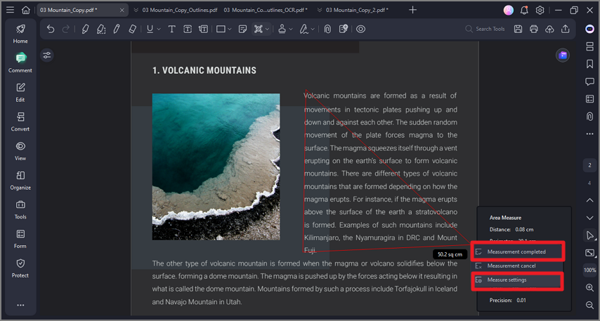 complete measurement access settings