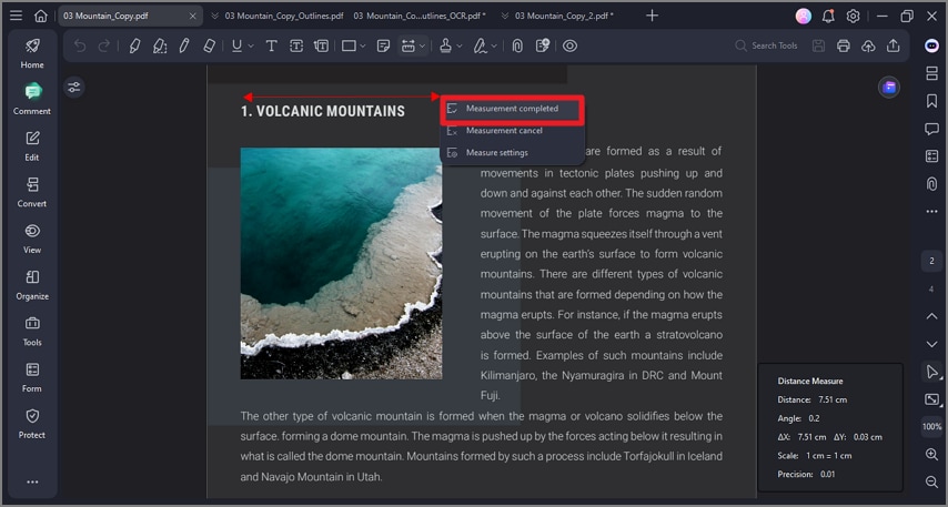 draw area to measure