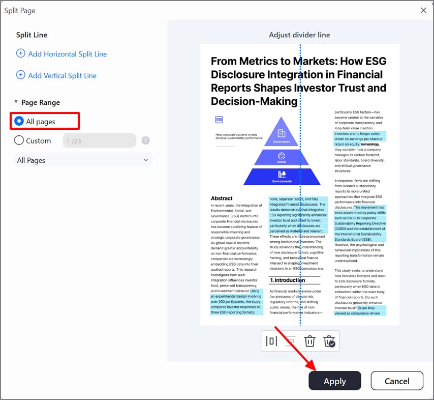 enable the all pages option