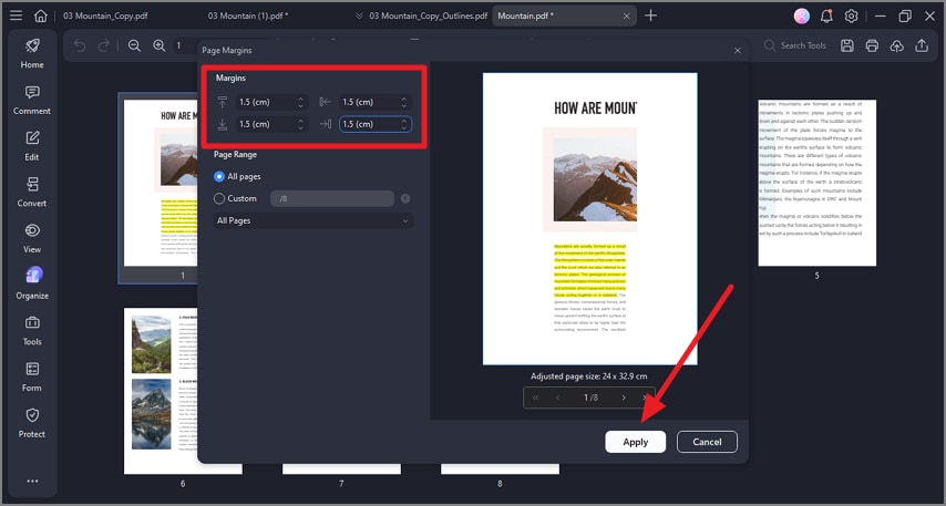 add margins to pages