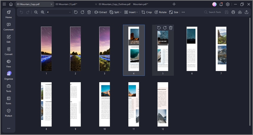 review vertical page split