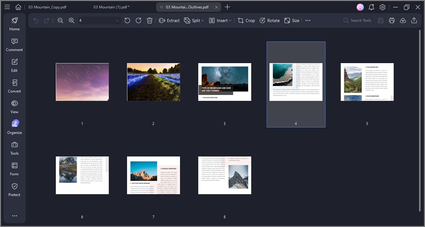 preview horizontal split document