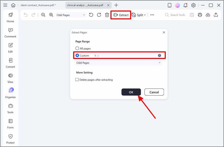 select custom range to click ok button