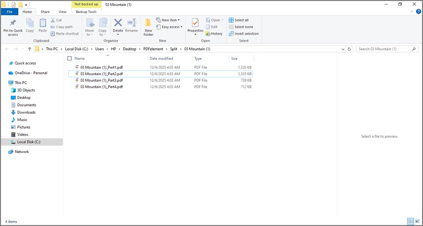 check the split document