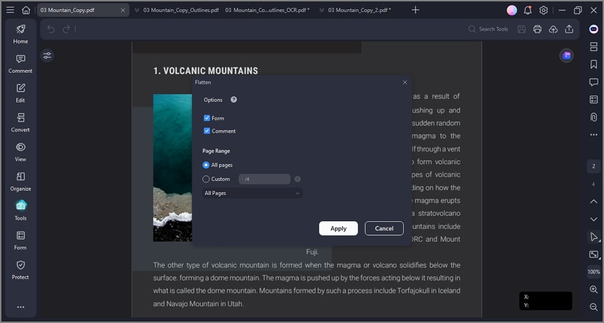 lock visuals by flattening