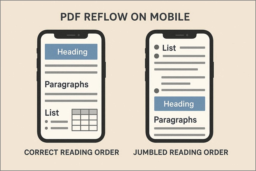 reflowing pdf small mobile screens
