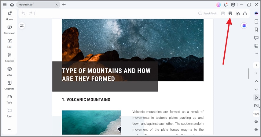 click on print on pdfelement