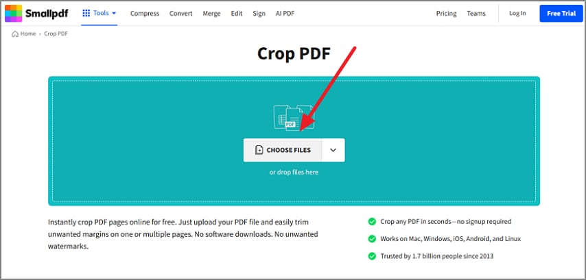 open file pressing choose files