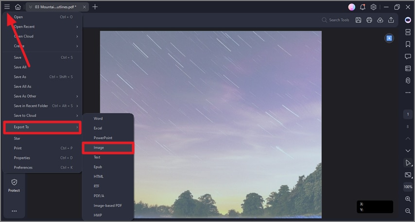 export crop section as image