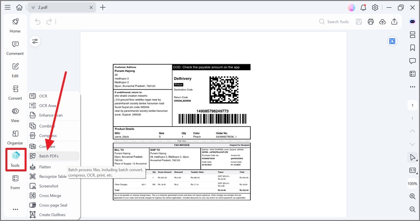select batch pdfs feature