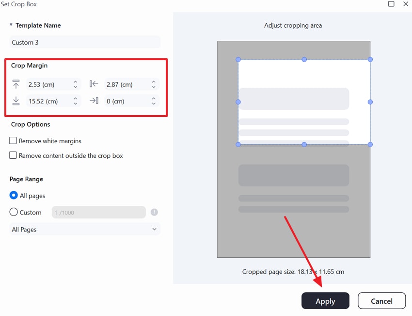 make custom crop box