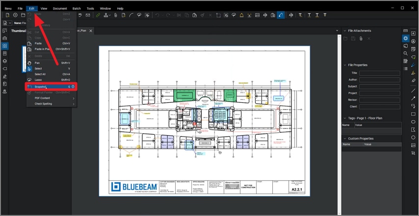 press edit choose snapshot