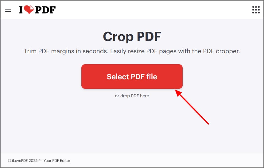 click the select pdf button