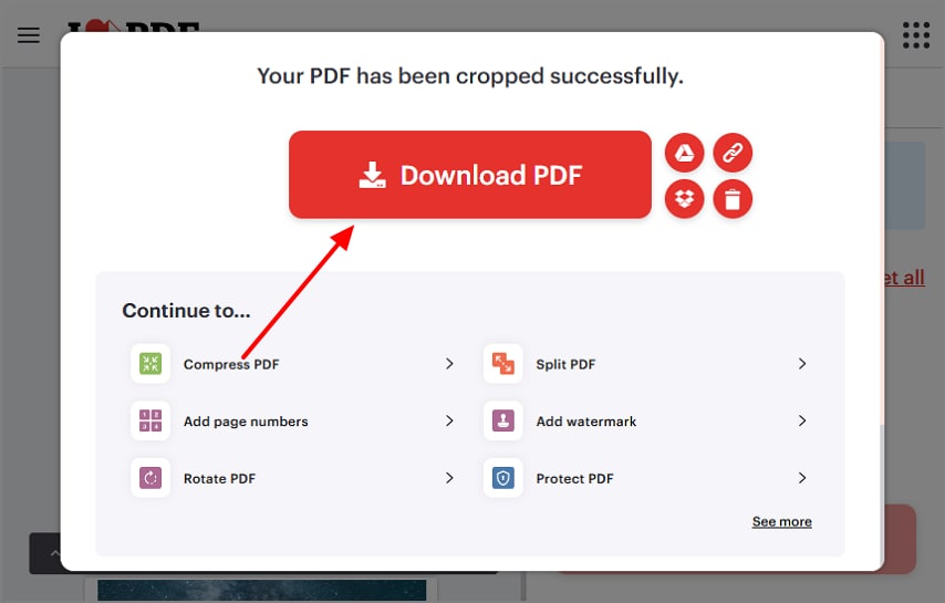 choose the download pdf button