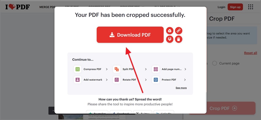 download cropped pdf ilovepdf