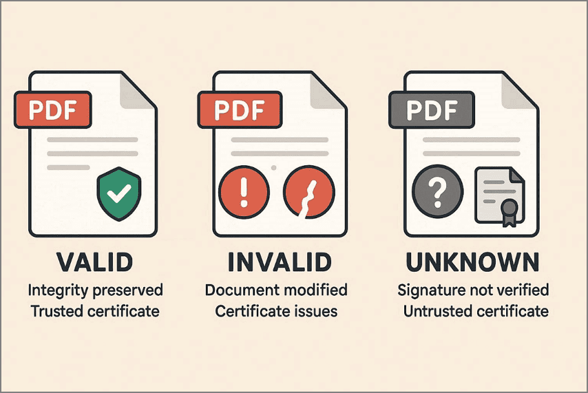 what signature statuses mean
