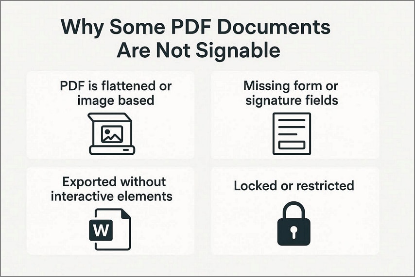 reasons signable pdf files not signable