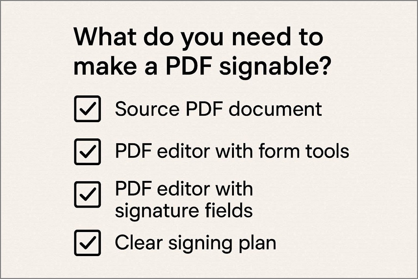 signable pdf creation checklist