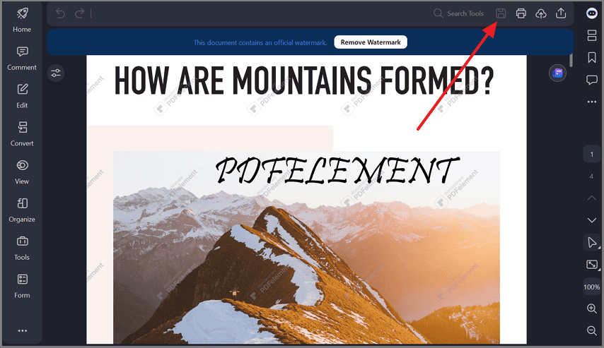 save the signed pdfelement