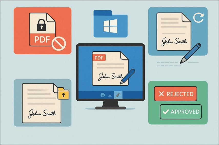 common problems while signing pdf