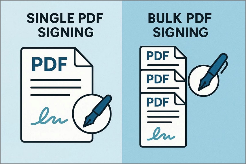 difference between bulk and single signing