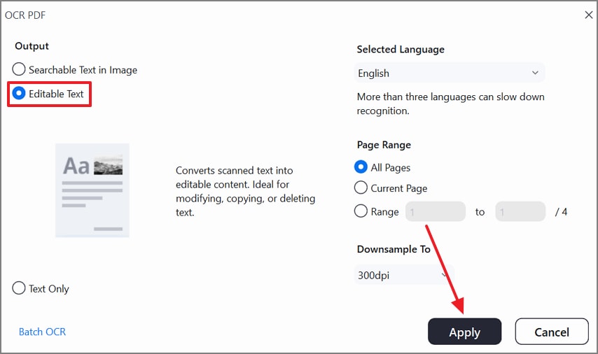 apply ocr in suitable settings