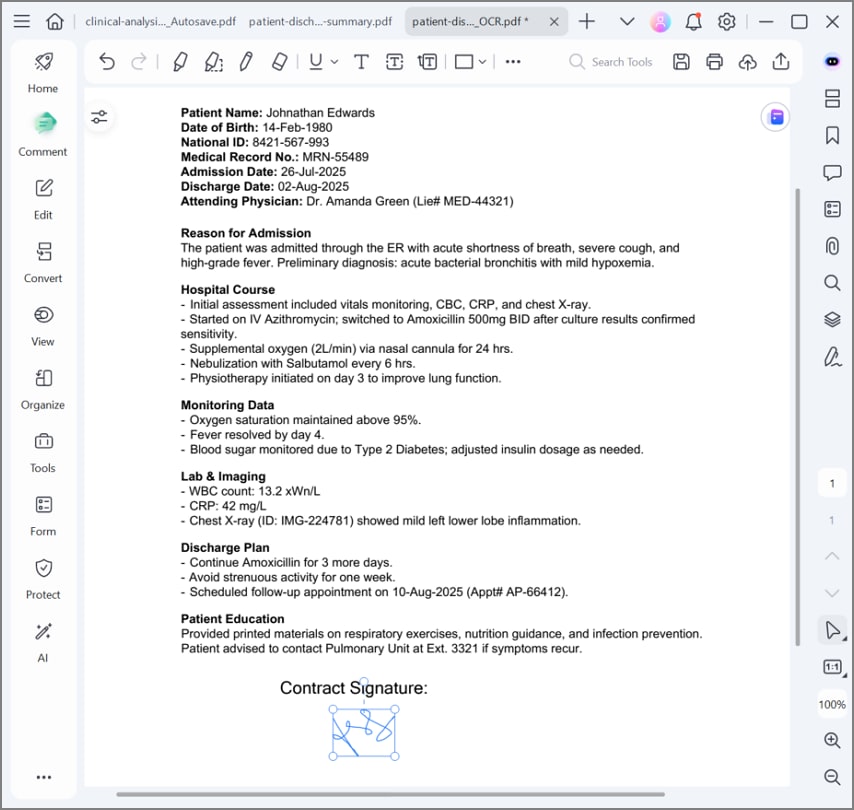 signing pdf imported by someone else