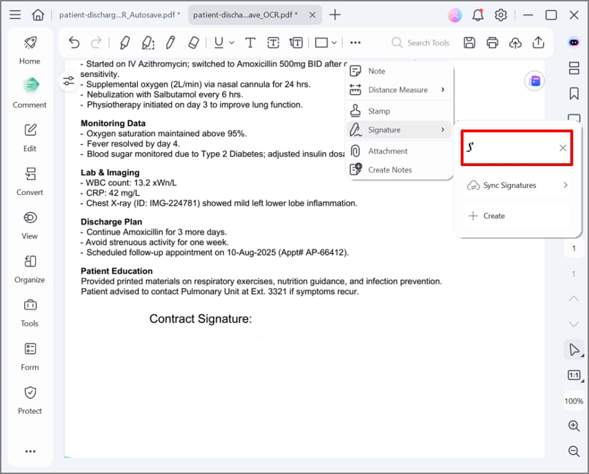 re-use the generated signature