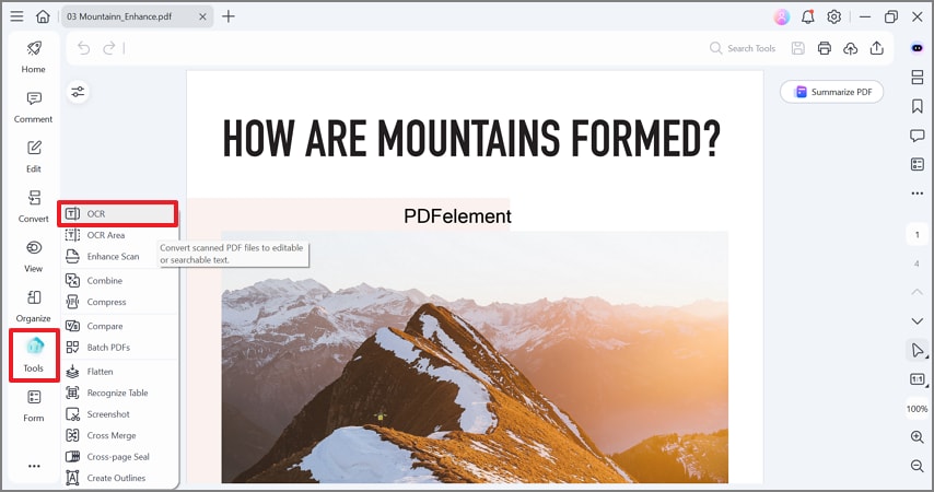 select ocr from tools