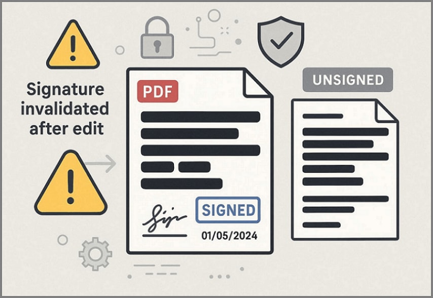 what does redacting a signed pdf mean