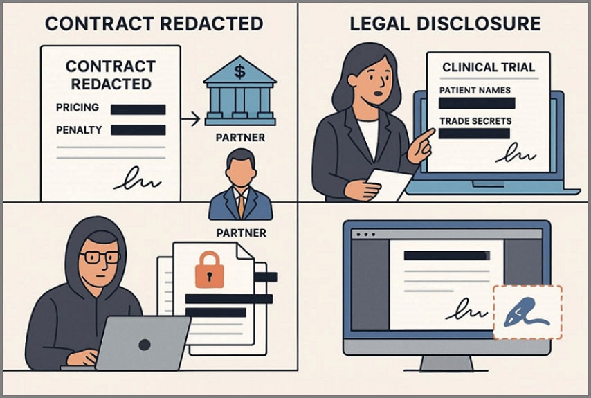 common scenarios for redacting the pdf files
