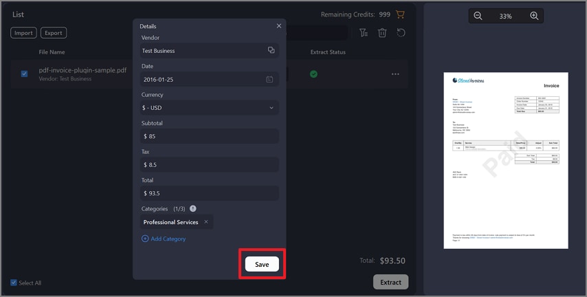 press the save button