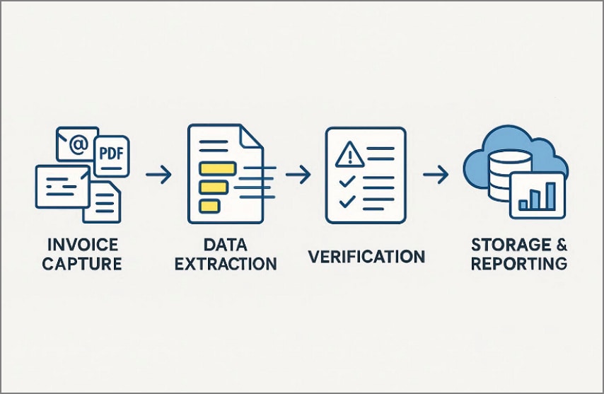 stages of automated invoice processing workflow