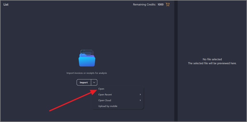 import invoice to receipt assistant