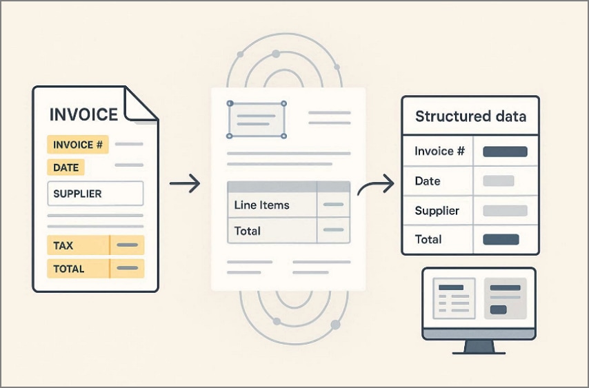 data extraction from invoices means