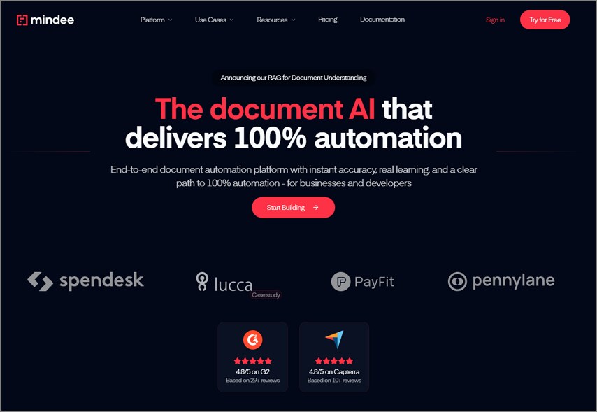invoice ocr software mindee