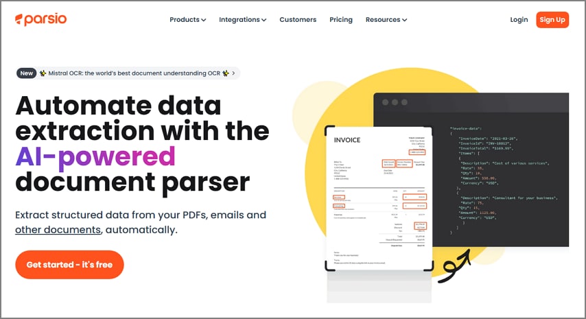 invoice ocr software parsio