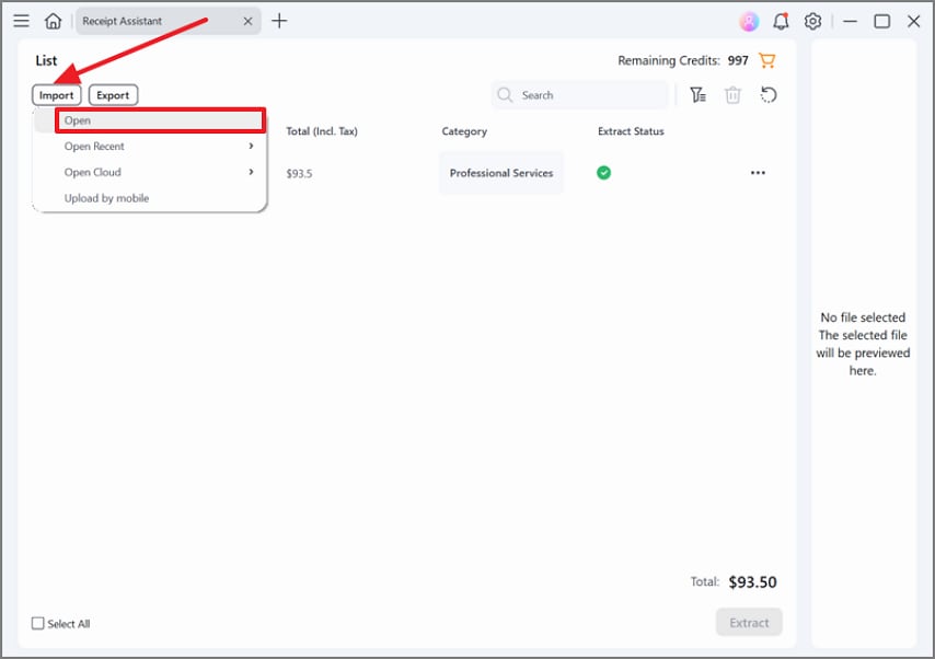 import desired invoice file