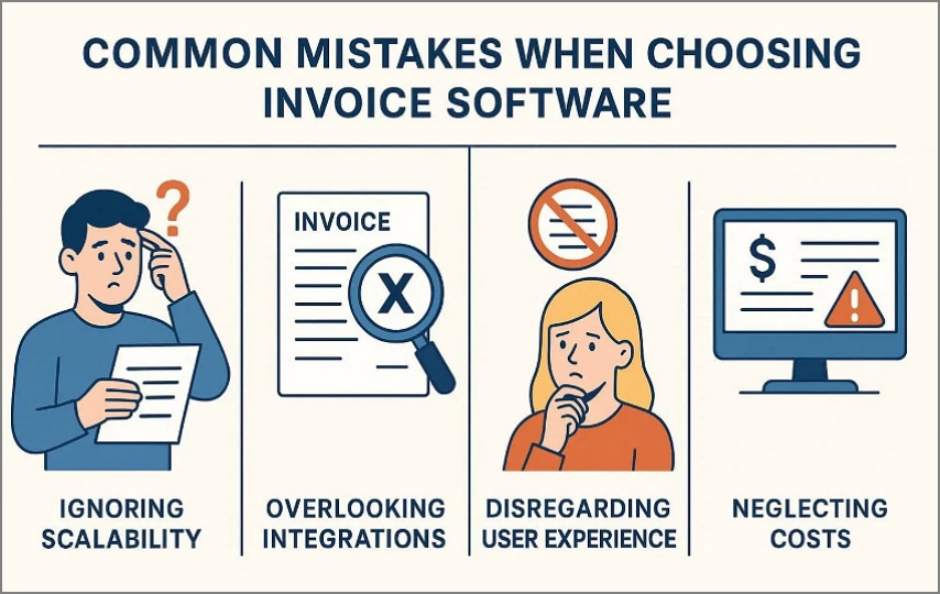 common mistakes when choosing invoice software
