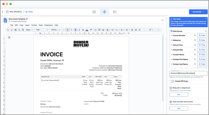 access xero invoice software