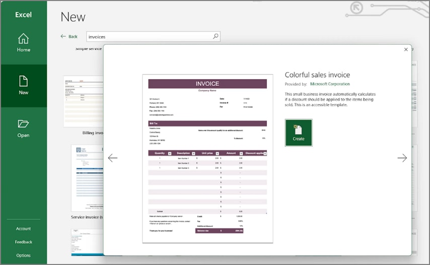 generate invoices with excel sheet