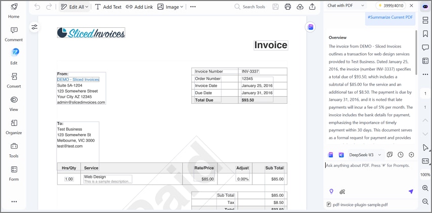 ai summarization with pdfelement