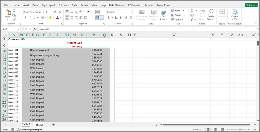 check rows coloumns converted excel