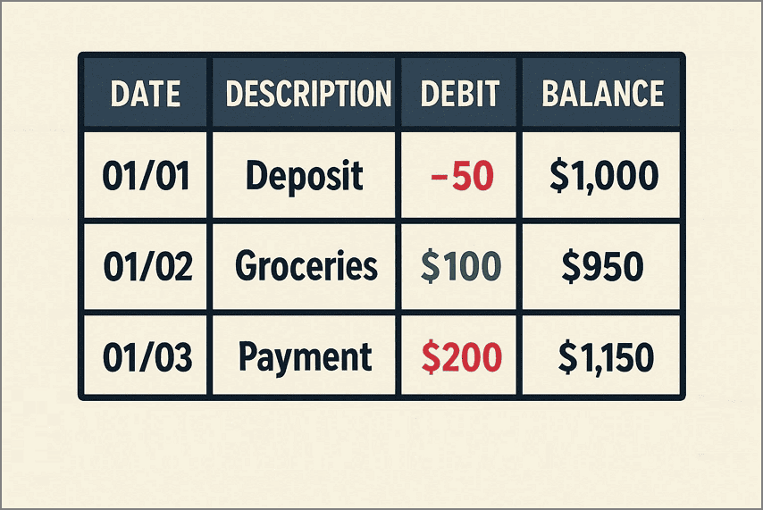 essential bank statement components