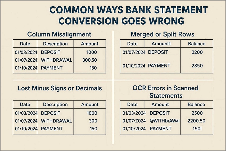 ways bank statement conversion goes wrong