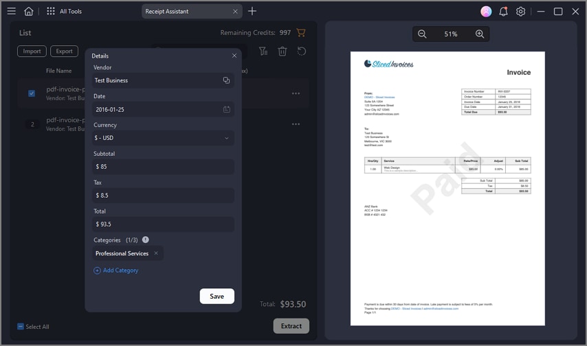 cloud storage for receipt management
