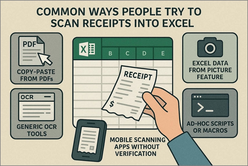 different approach receipts scan excel