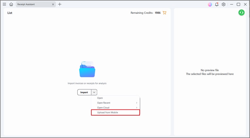 select upload from mobile pdfelement