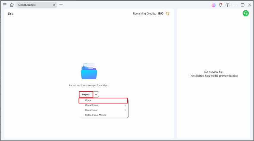 import pdf receipts multiple sources